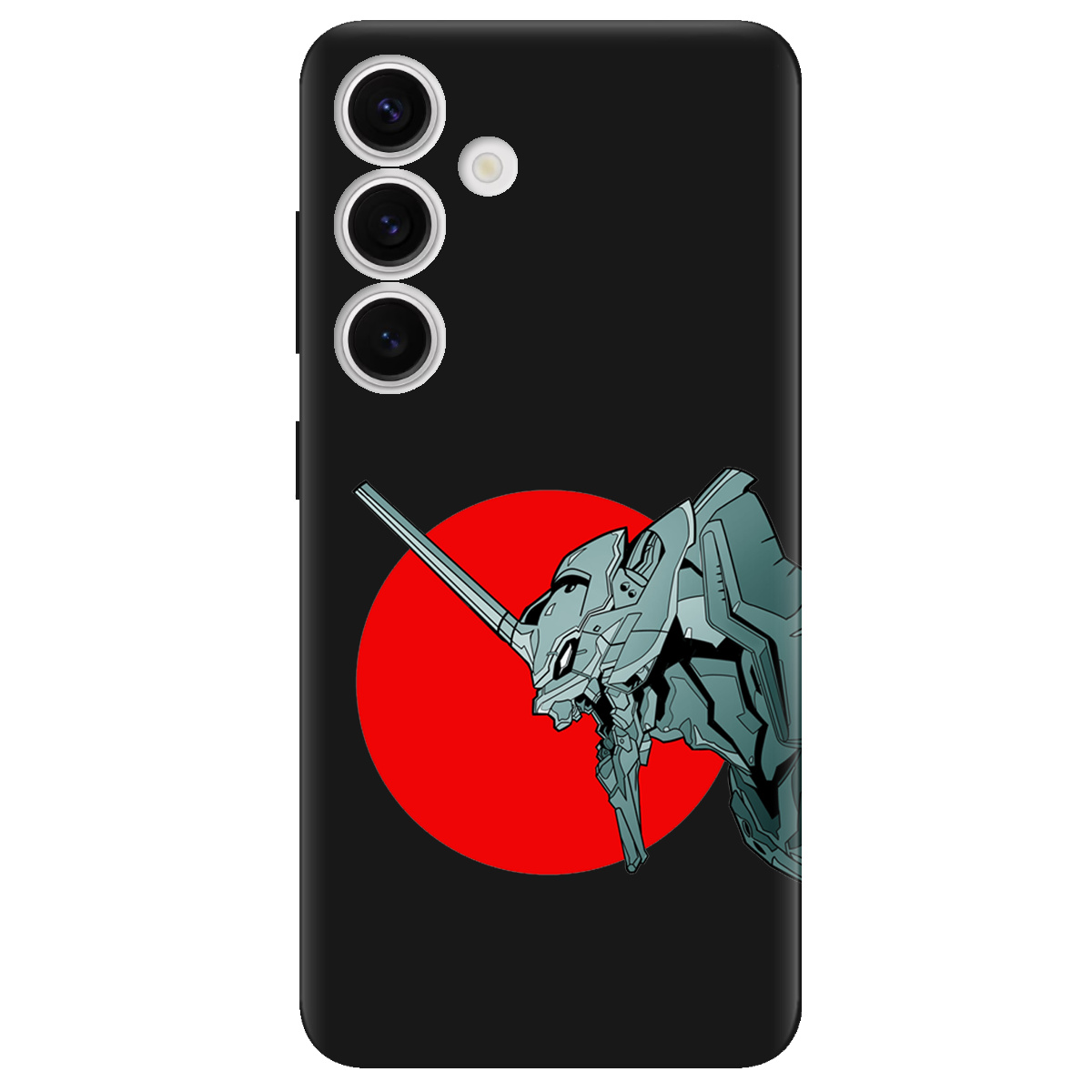 Чехол для Samsung Galaxy S24 черный матовый soft touch Ева-02 – Evangelion - фото 1 - Чехлы для телефонов