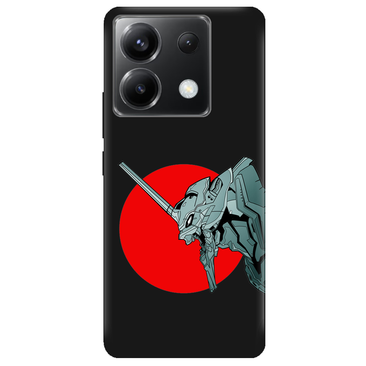 Чохол для Xiaomi Redmi Note 13 Pro 5G чорний матовий soft touch Єва-02 – Evangelion - фото 1 - Чохли для телефонів