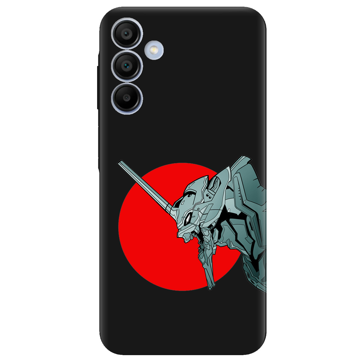 Чехол для Samsung Galaxy A15 черный матовый soft touch Ева-02 – Evangelion - фото 1 - Чехлы для телефонов