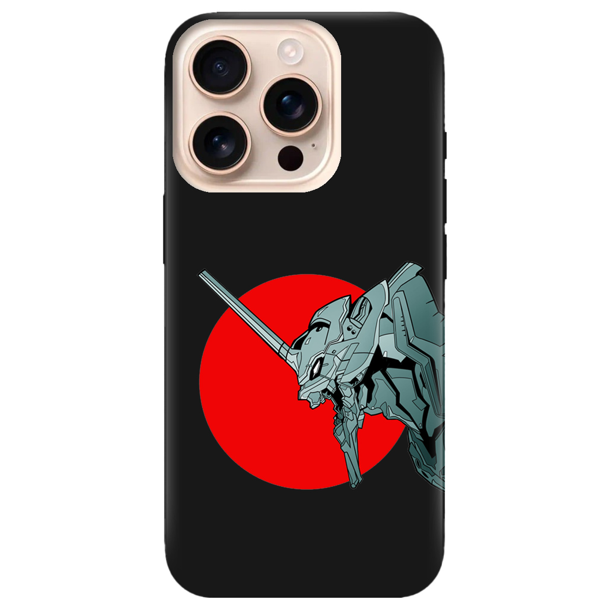 Чехол для Apple iPhone 16 Pro черный матовый soft touch Ева-02 – Evangelion - фото 1 - Чехлы для телефонов