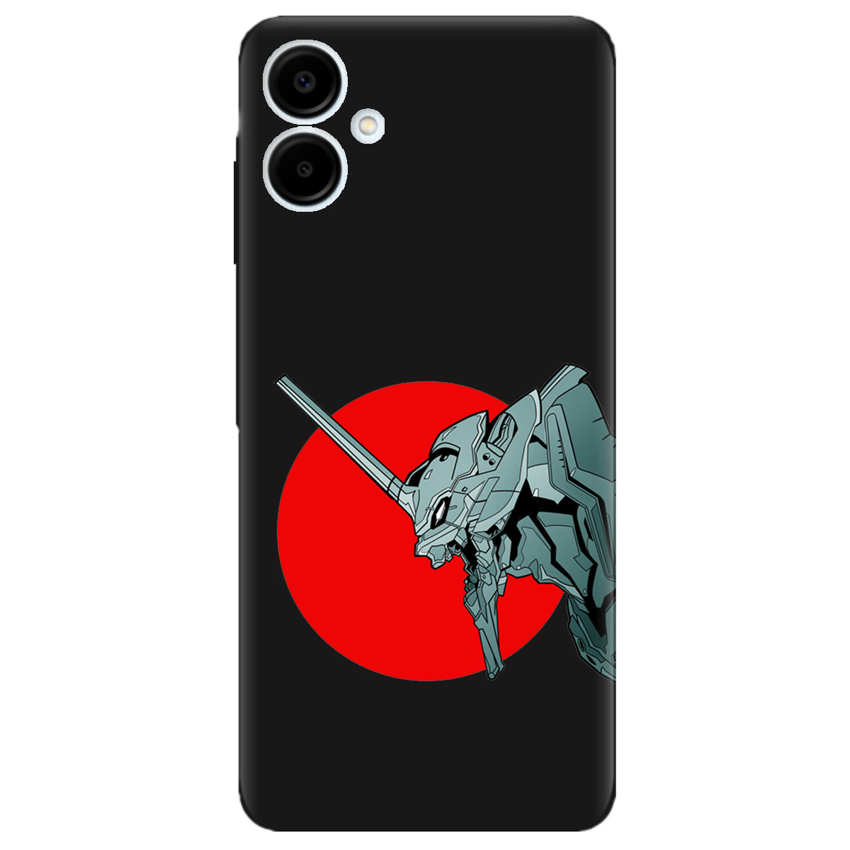 Чехол для Samsung Galaxy A06 черный матовый soft touch Ева-02 – Evangelion - фото 1 - Чехлы для телефонов