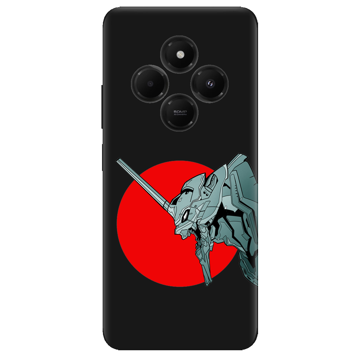 Чохол для Xiaomi Redmi 14C чорний матовий soft touch Єва-02 – Evangelion - фото 1 - Чохли для телефонів