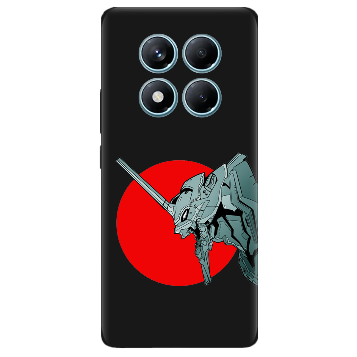 Чохол для Xiaomi Redmi Note 14 Pro 4G чорний матовий soft touch Єва-02 – Evangelion - фото 1 - Чохли для телефонів