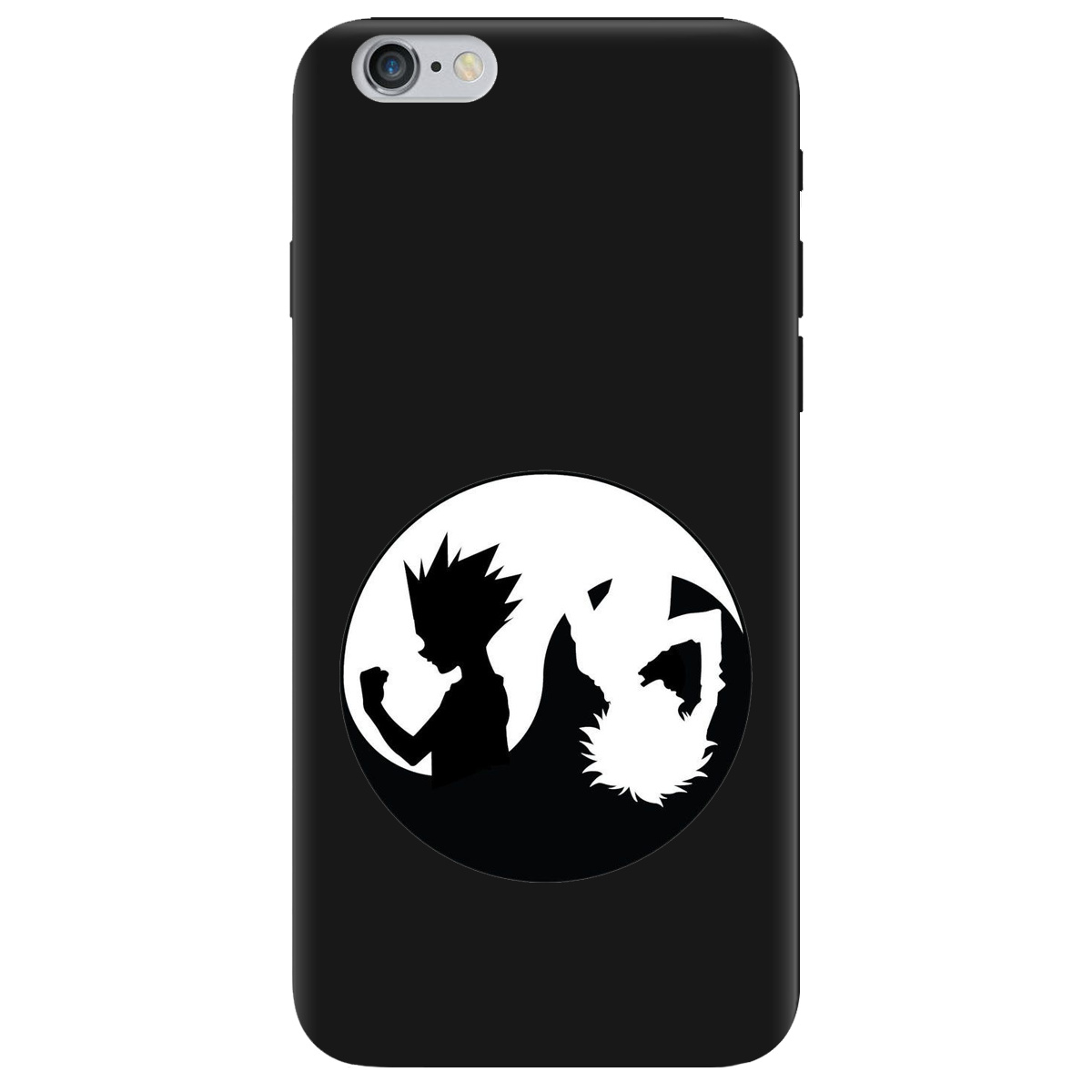 Чехол для Apple iPhone 6 Plus / 6S Plus черный матовый soft touch Ying Yang Hunter x Hunter - фото 1 - Чехлы для телефонов