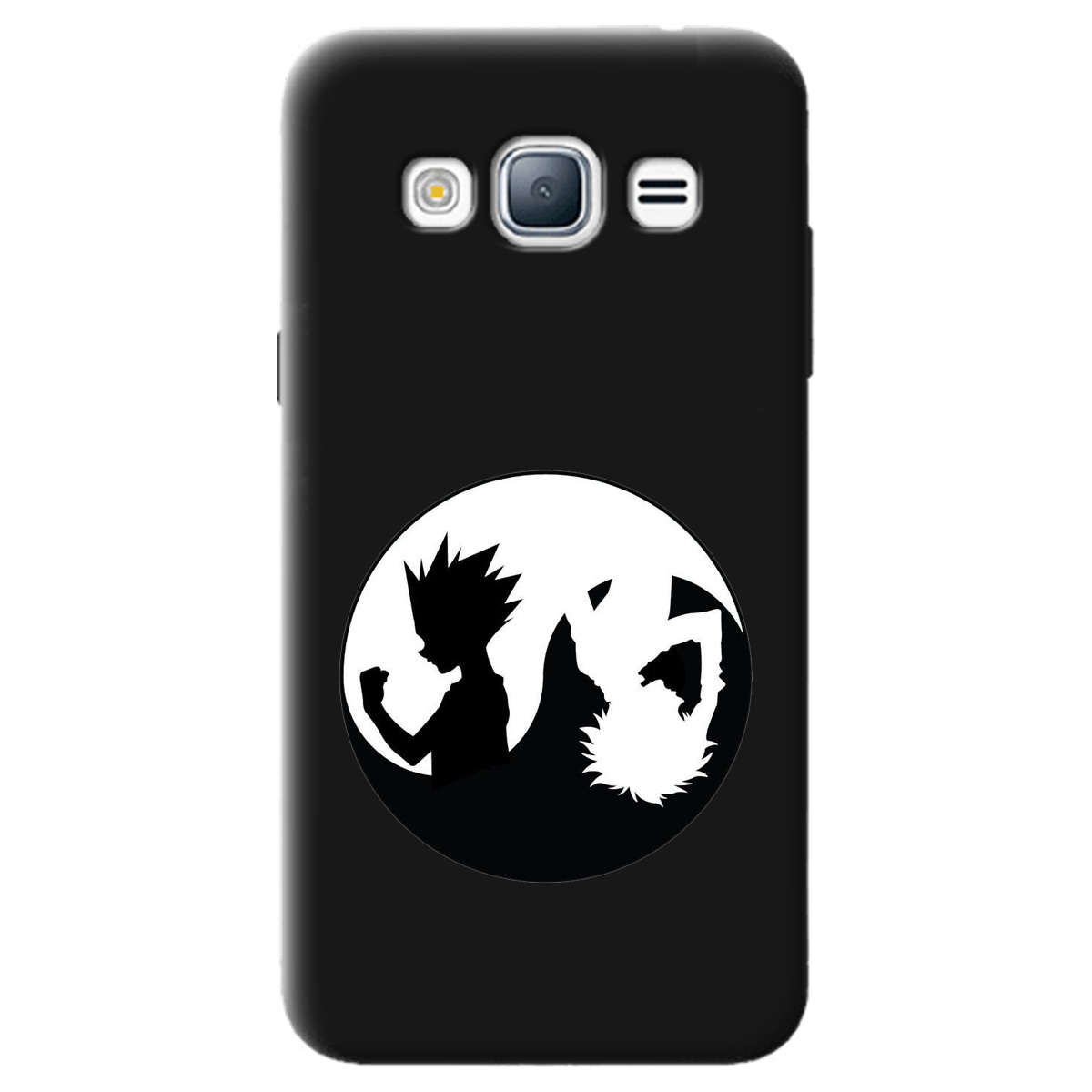 Чохол для Samsung Galaxy J3 2016 чорний матовий soft touch Ying Yang Hunter x Hunter - фото 1 - Чохли для телефонів
