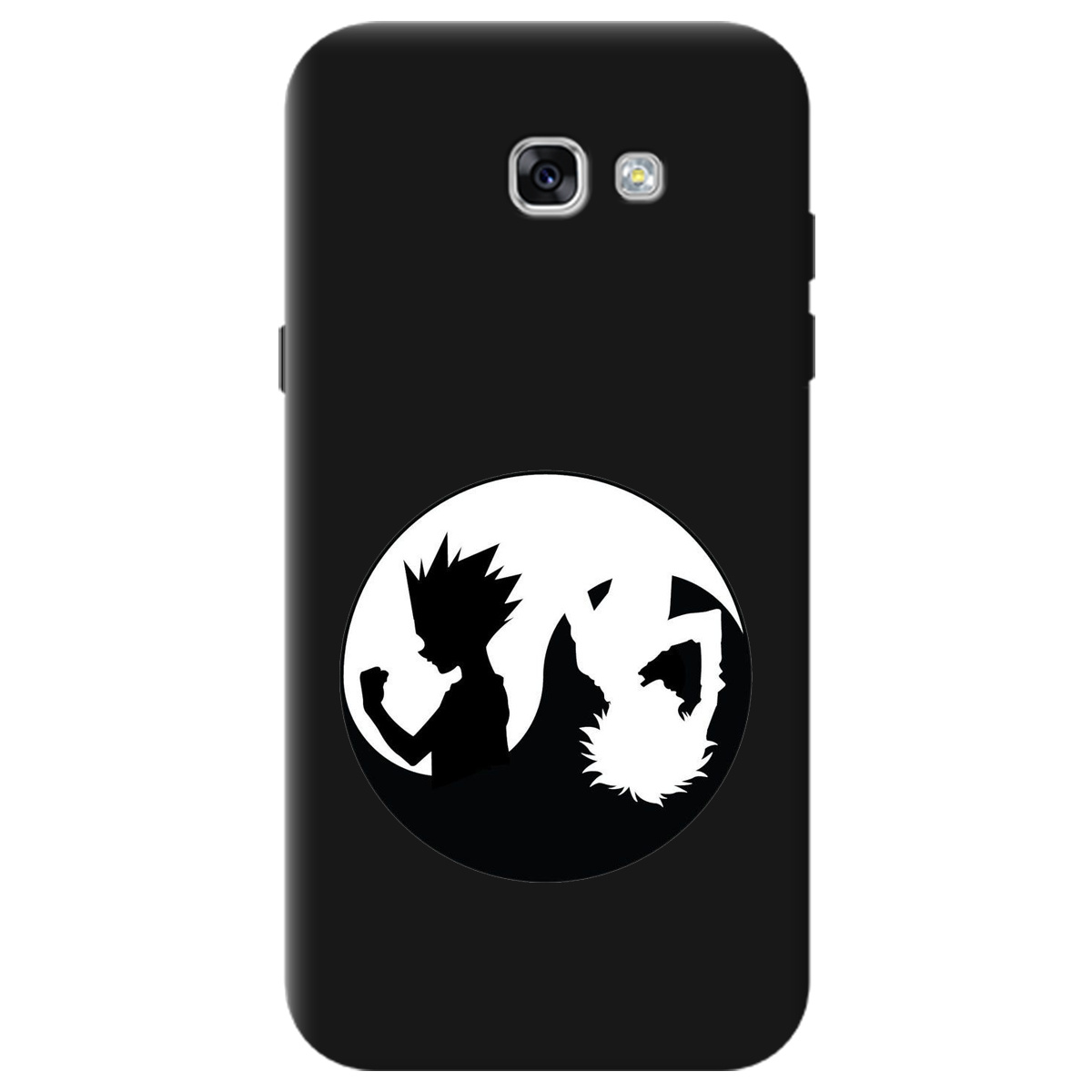 Чехол для Samsung Galaxy A7 2017 черный матовый soft touch Ying Yang Hunter x Hunter - фото 1 - Чехлы для телефонов