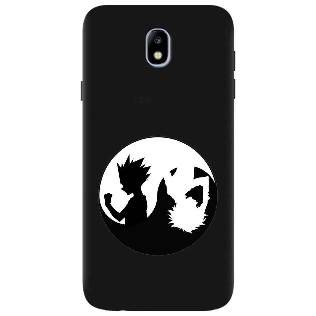Чохол для Samsung Galaxy J7 2017 чорний матовий soft touch Ying Yang Hunter x Hunter - фото 1 - Чохли для телефонів