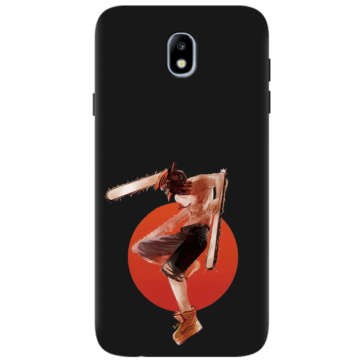 Чехол для Samsung Galaxy J7 2017 черный матовый soft touch Денджі - фото 1 - Чехлы для телефонов