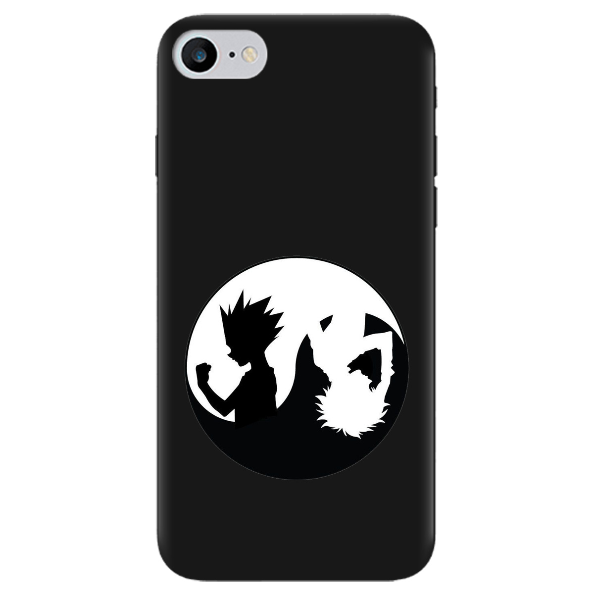 Чехол для Apple iPhone 8 черный матовый soft touch Ying Yang Hunter x Hunter - фото 1 - Чехлы для телефонов