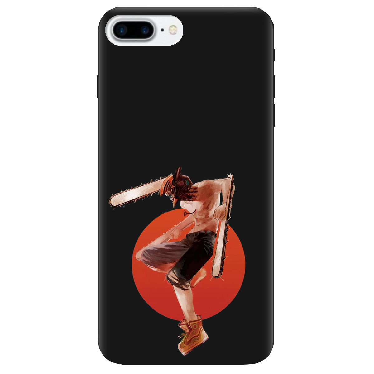 Чехол для Apple iPhone 8 Plus черный матовый soft touch Денджі - фото 1 - Чехлы для телефонов