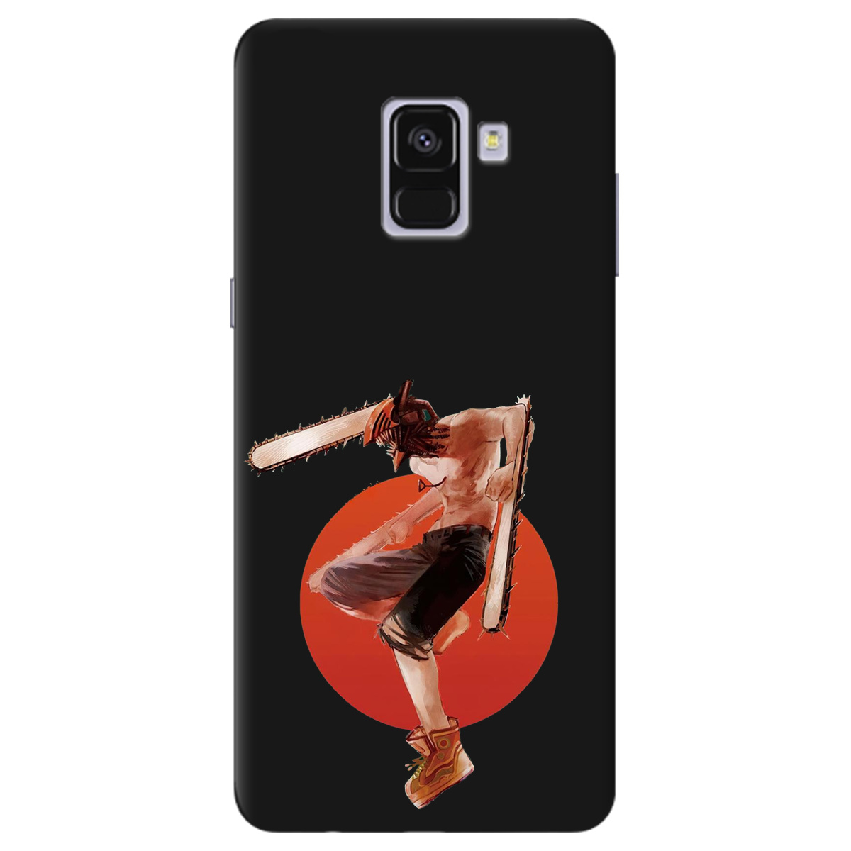 Чехол для Samsung Galaxy A8 2018 черный матовый soft touch Денджі - фото 1 - Чехлы для телефонов