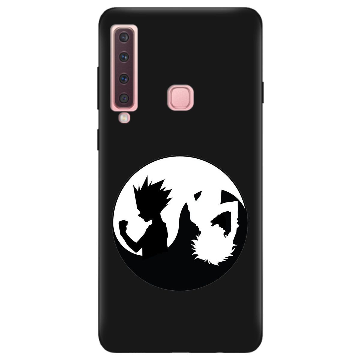 Чехол для Samsung Galaxy A9 2018 черный матовый soft touch Ying Yang Hunter x Hunter - фото 1 - Чехлы для телефонов