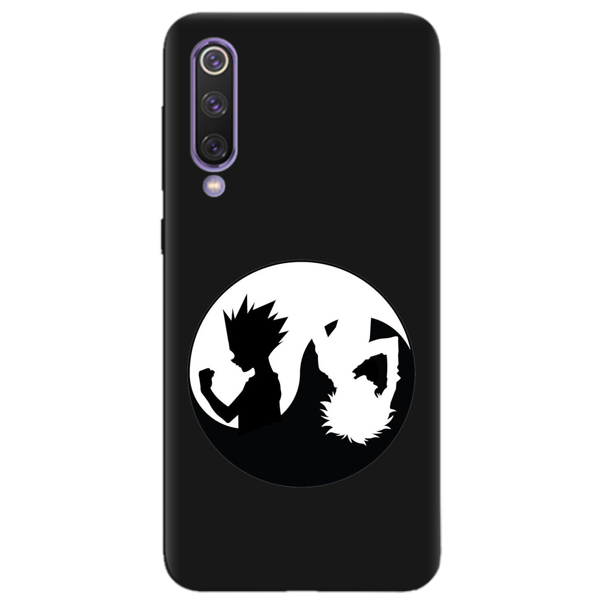 Чехол для Xiaomi Mi 9 SE черный матовый soft touch Ying Yang Hunter x Hunter - фото 1 - Чехлы для телефонов