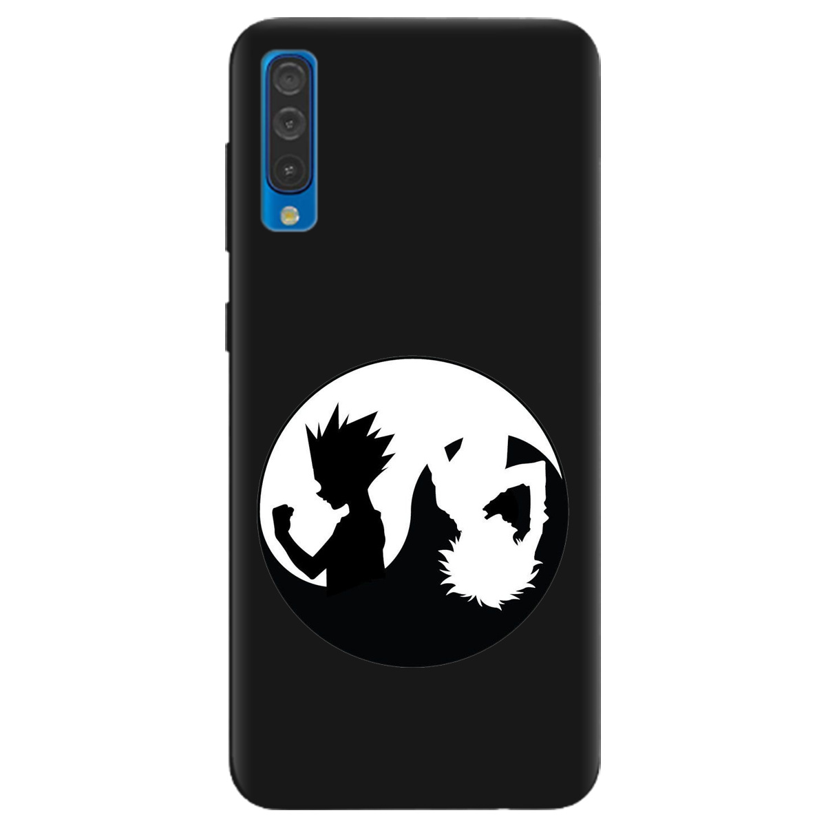 Чохол для Samsung Galaxy A50 чорний матовий soft touch Ying Yang Hunter x Hunter - фото 1 - Чохли для телефонів
