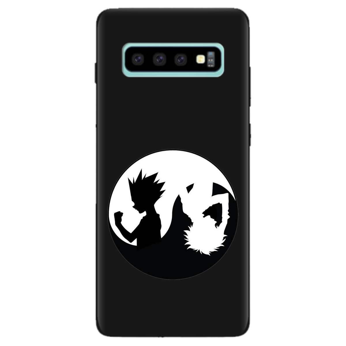 Чехол для Samsung Galaxy S10 Plus черный матовый soft touch Ying Yang Hunter x Hunter - фото 1 - Чехлы для телефонов
