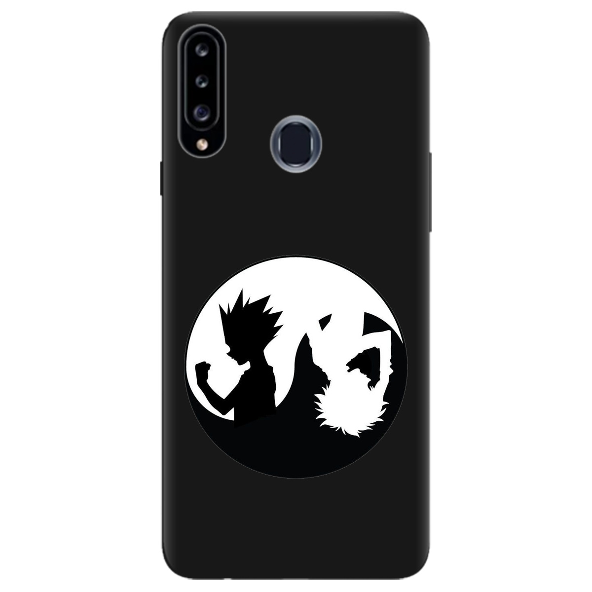 Чохол для Samsung Galaxy A20s чорний матовий soft touch Ying Yang Hunter x Hunter - фото 1 - Чохли для телефонів