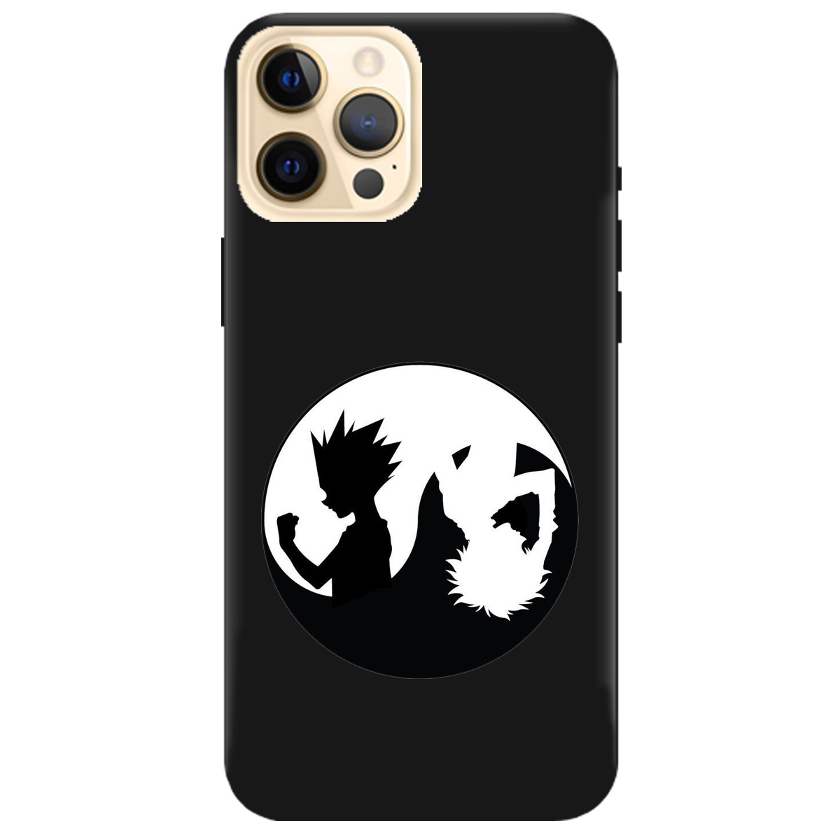 Чохол для Apple iPhone 12 Pro чорний матовий soft touch Ying Yang Hunter x Hunter - фото 1 - Чохли для телефонів