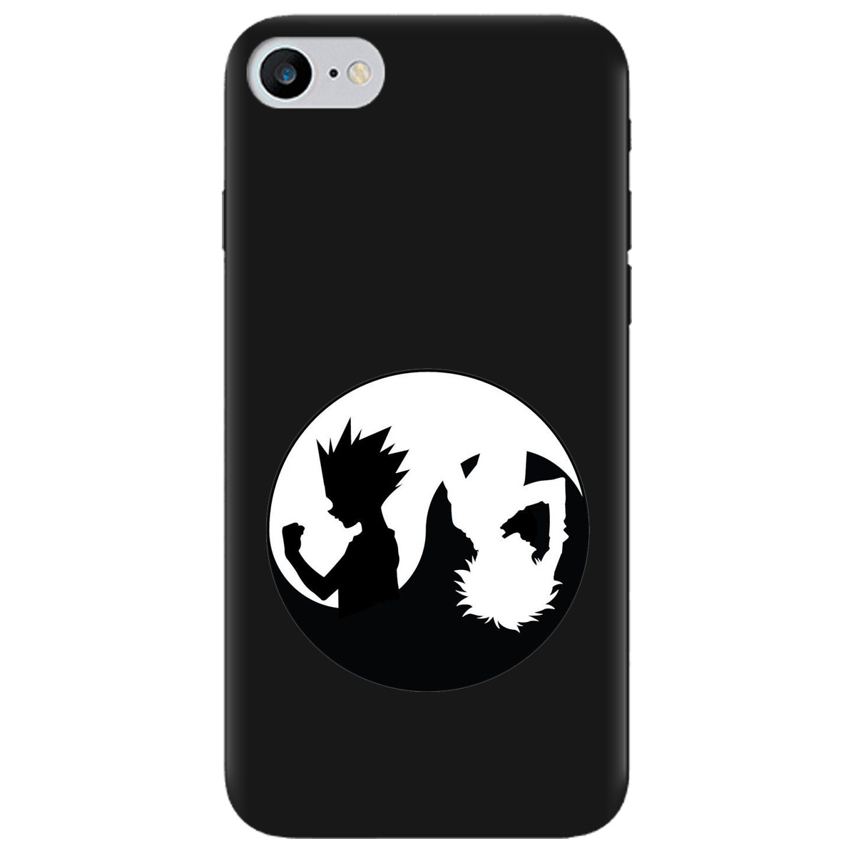 Чехол для Apple iPhone SE 2020 черный матовый soft touch Ying Yang Hunter x Hunter - фото 1 - Чехлы для телефонов