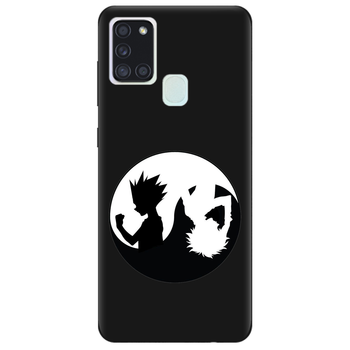 Чохол для Samsung Galaxy A21s чорний матовий soft touch Ying Yang Hunter x Hunter - фото 1 - Чохли для телефонів