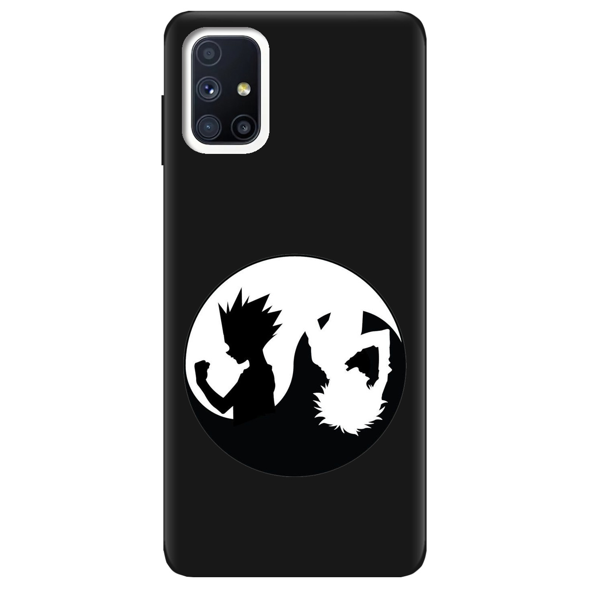 Чехол для Samsung Galaxy M51 черный матовый soft touch Ying Yang Hunter x Hunter - фото 1 - Чехлы для телефонов