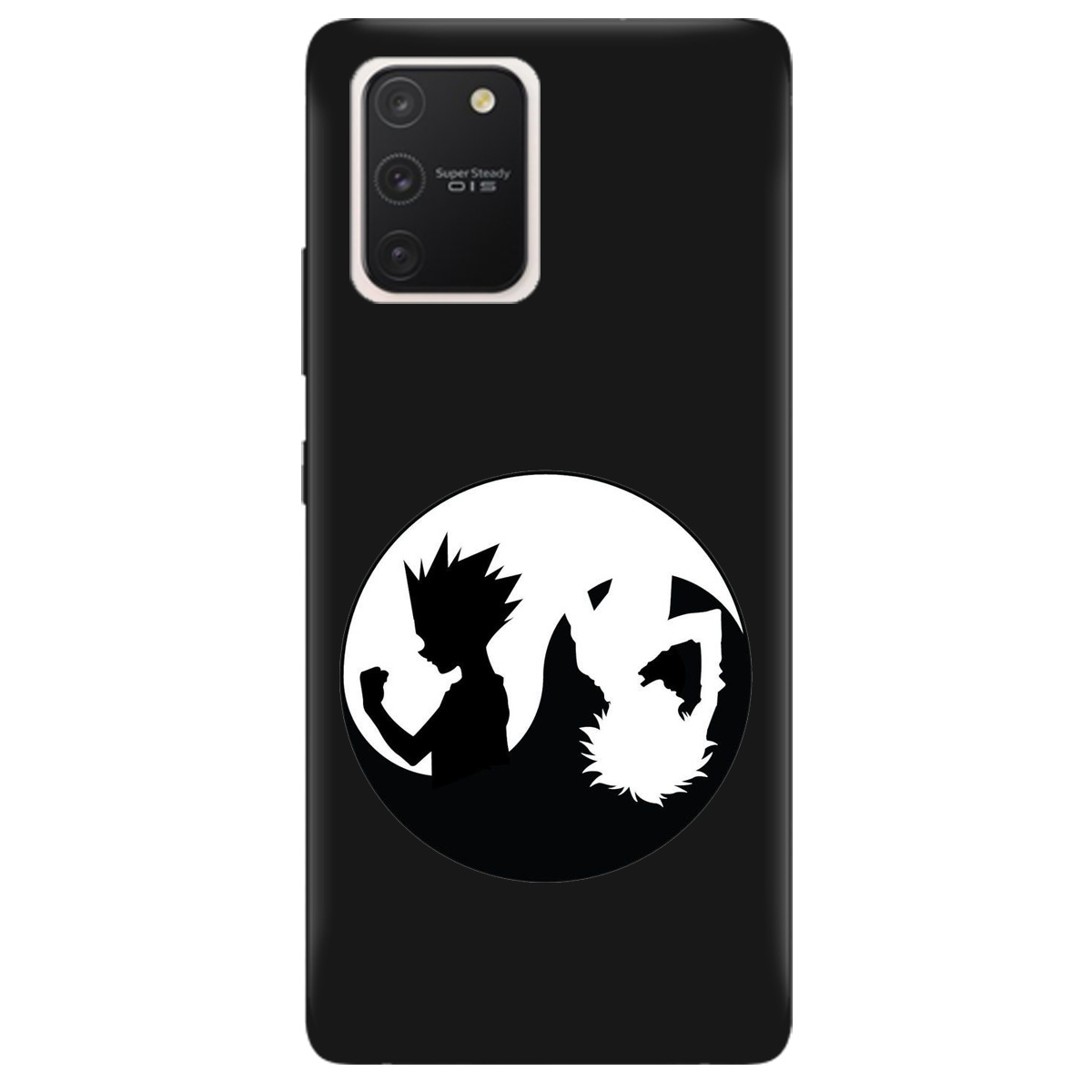 Чехол для Samsung Galaxy S10 Lite черный матовый soft touch Ying Yang Hunter x Hunter - фото 1 - Чехлы для телефонов