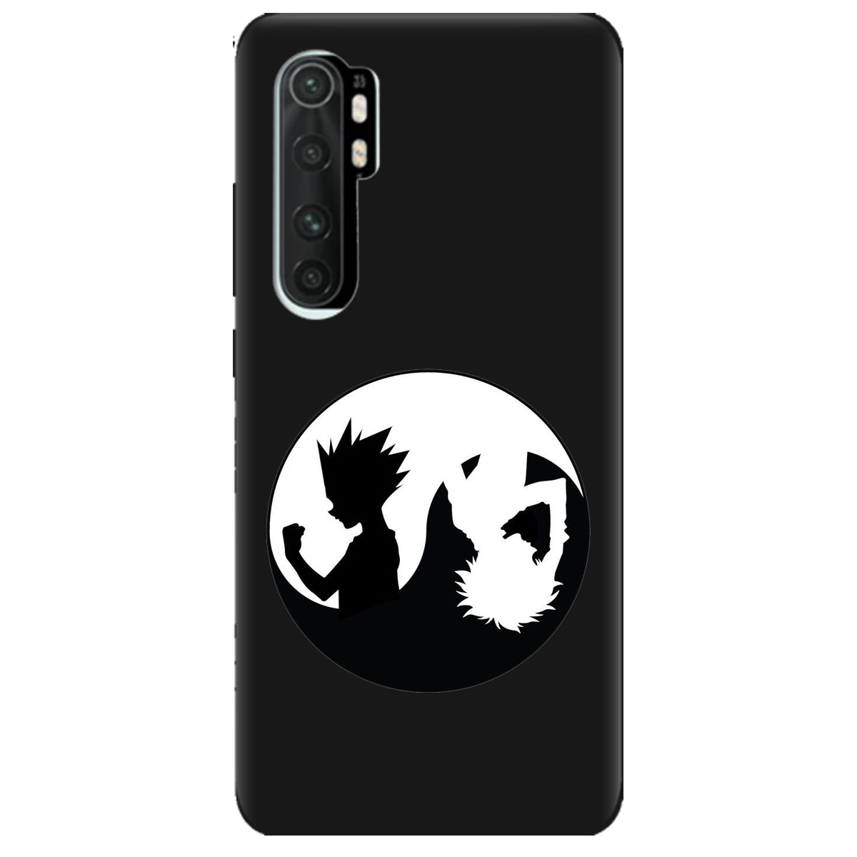 Чехол для Xiaomi Mi Note 10 Lite черный матовый soft touch Ying Yang Hunter x Hunter - фото 1 - Чехлы для телефонов