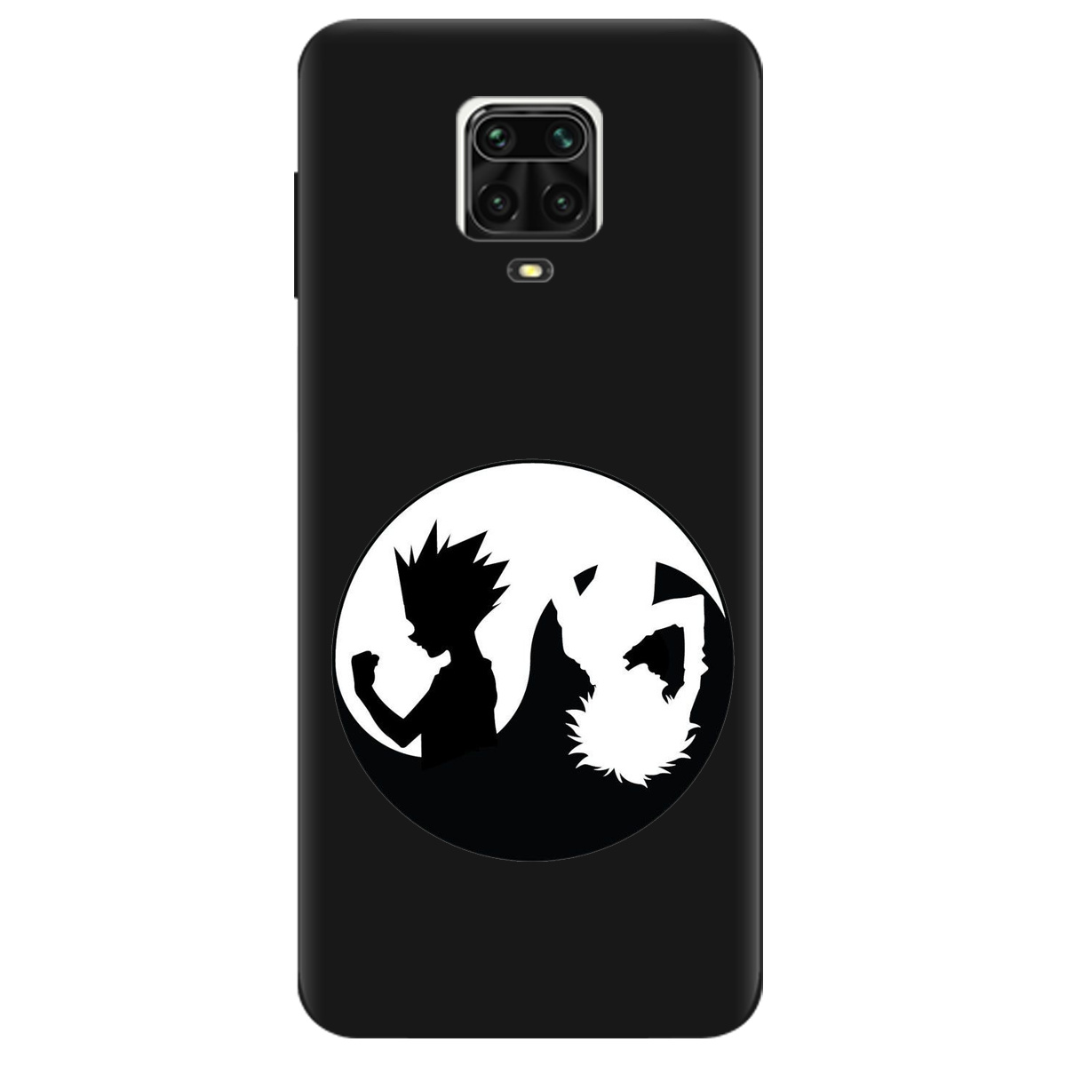 Чохол для Xiaomi Redmi Note 9 Pro чорний матовий soft touch Ying Yang Hunter x Hunter - фото 1 - Чохли для телефонів