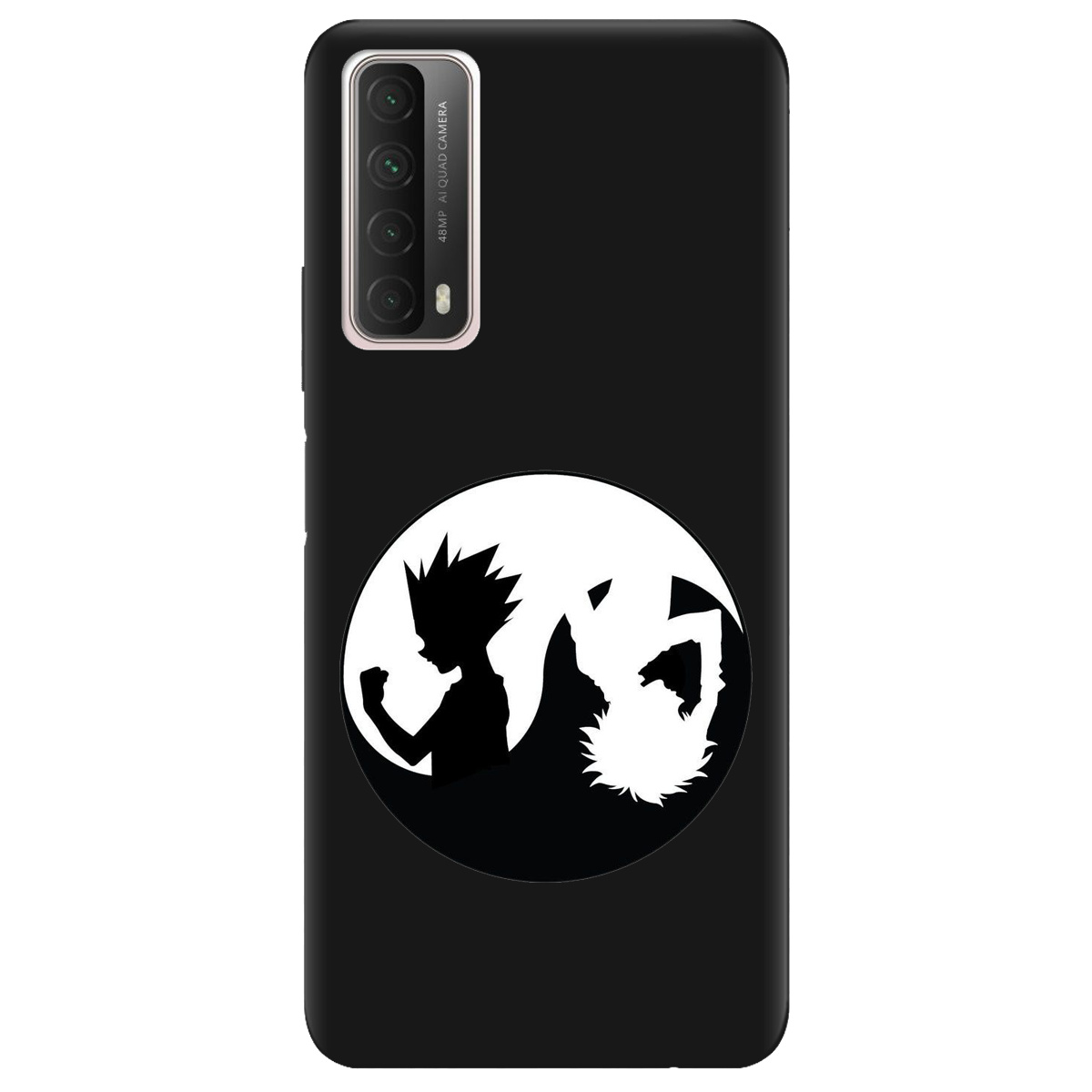 Чохол для Huawei P Smart 2021 чорний матовий soft touch Ying Yang Hunter x Hunter - фото 1 - Чохли для телефонів