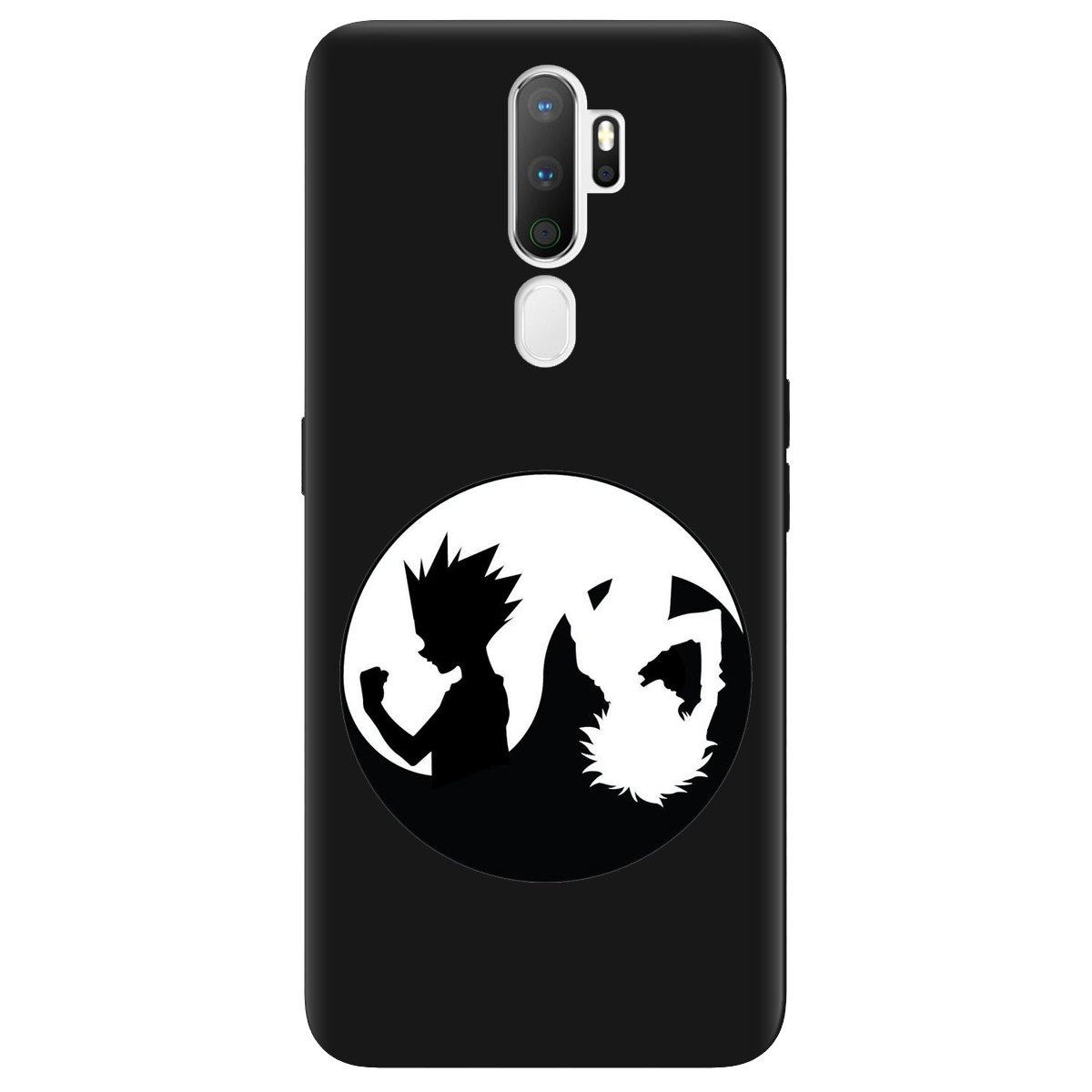 Чехол для Oppo A5 2020/A9 2020 черный матовый soft touch Ying Yang Hunter x Hunter - фото 1 - Чехлы для телефонов