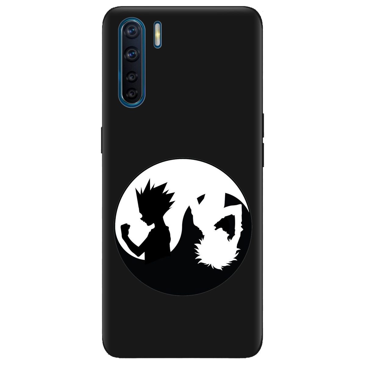 Чохол для Oppo Reno 3 чорний матовий soft touch Ying Yang Hunter x Hunter - фото 1 - Чохли для телефонів