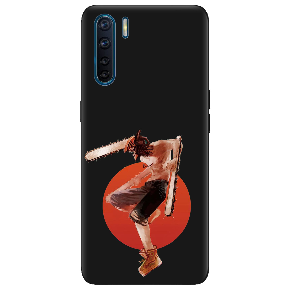 Чохол для Oppo A91 чорний матовий soft touch Денджі - фото 1 - Чохли для телефонів