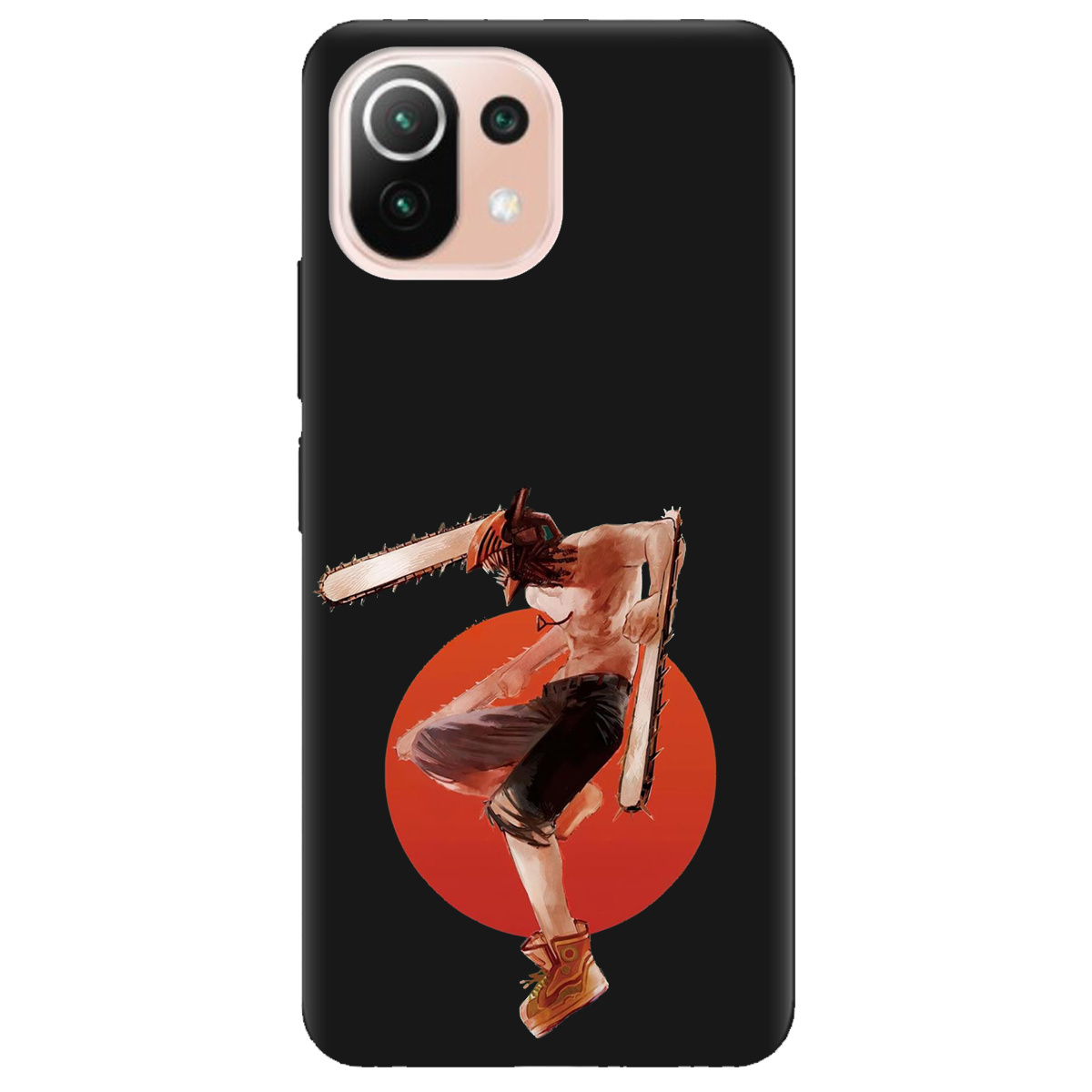 Чехол для Xiaomi Mi 11 lite черный матовый soft touch Денджі - фото 1 - Чехлы для телефонов