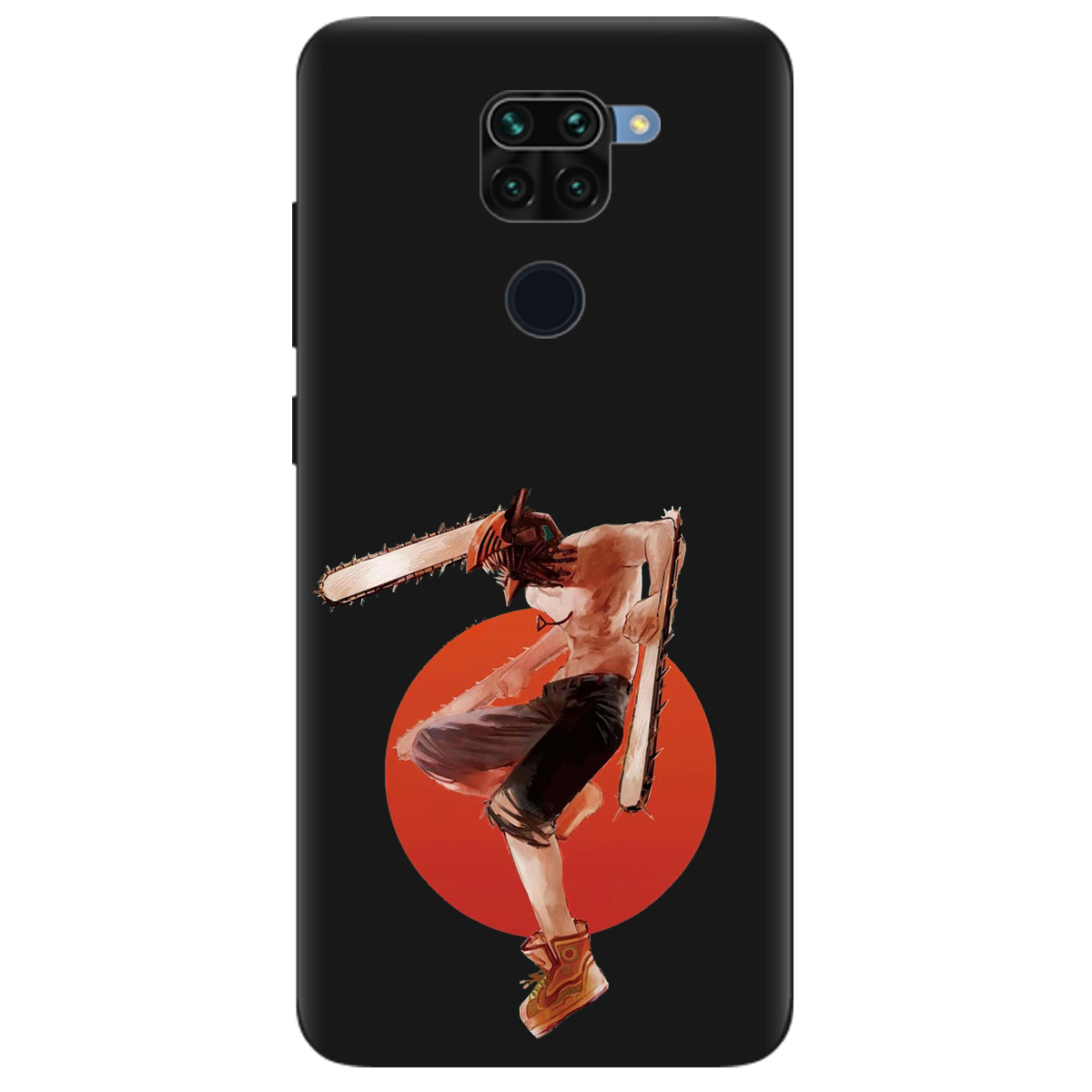 Чехол для Xiaomi Redmi Note 9 черный матовый soft touch Денджі - фото 1 - Чехлы для телефонов