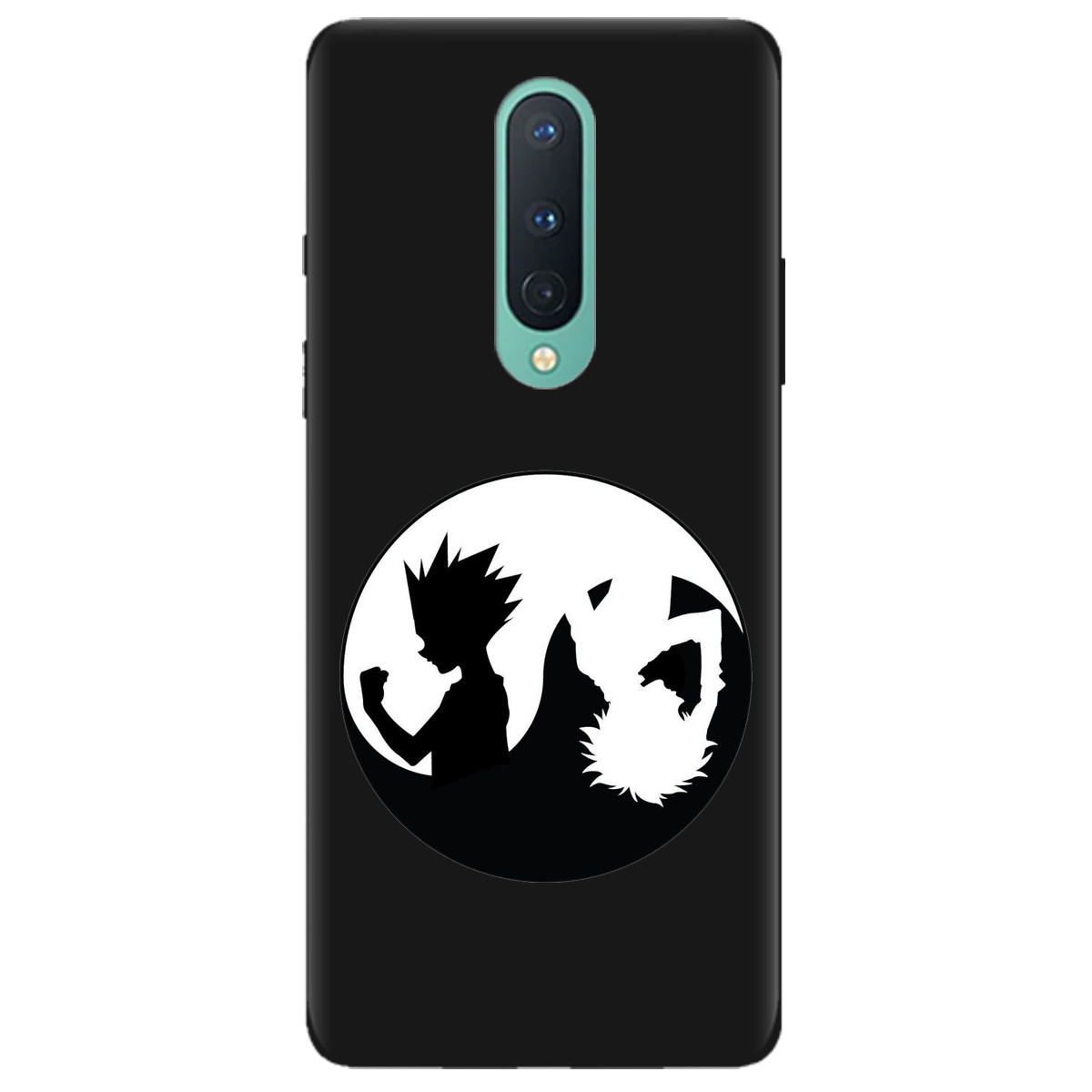 Чехол для OnePlus 8 черный матовый soft touch Ying Yang Hunter x Hunter - фото 1 - Чехлы для телефонов