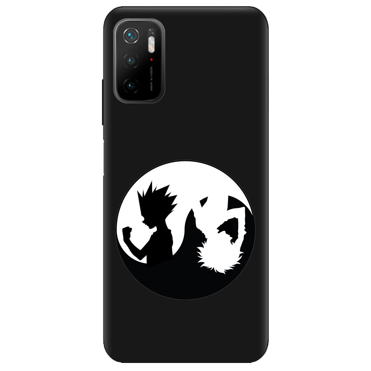 Чохол для Xiaomi Poco M3 Pro чорний матовий soft touch Ying Yang Hunter x Hunter - фото 1 - Чохли для телефонів