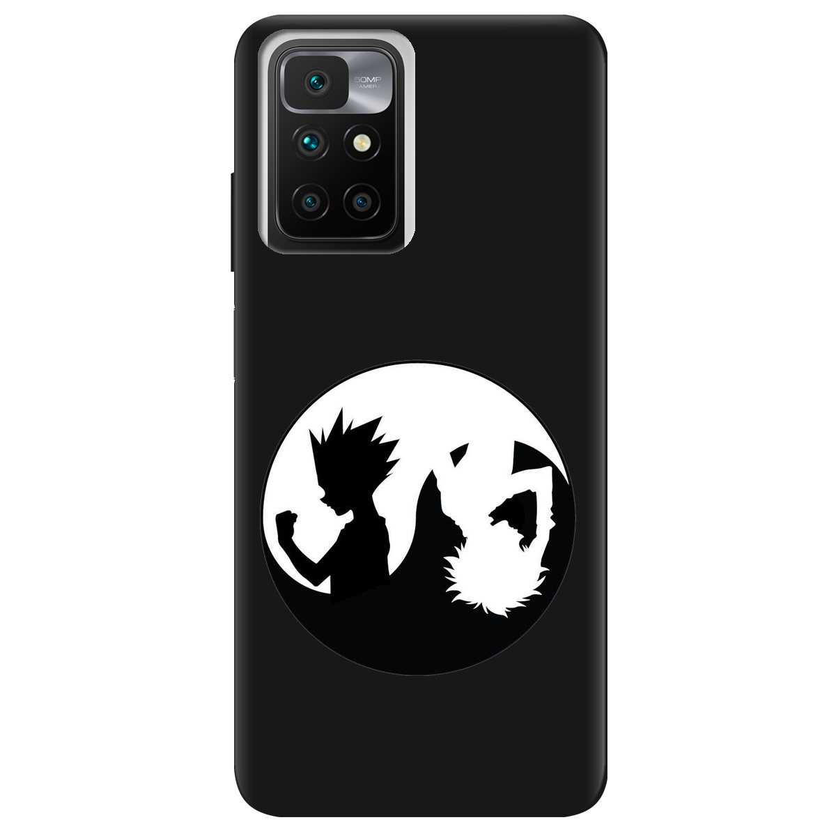 Чохол для Xiaomi Redmi 10 чорний матовий soft touch Ying Yang Hunter x Hunter - фото 1 - Чохли для телефонів