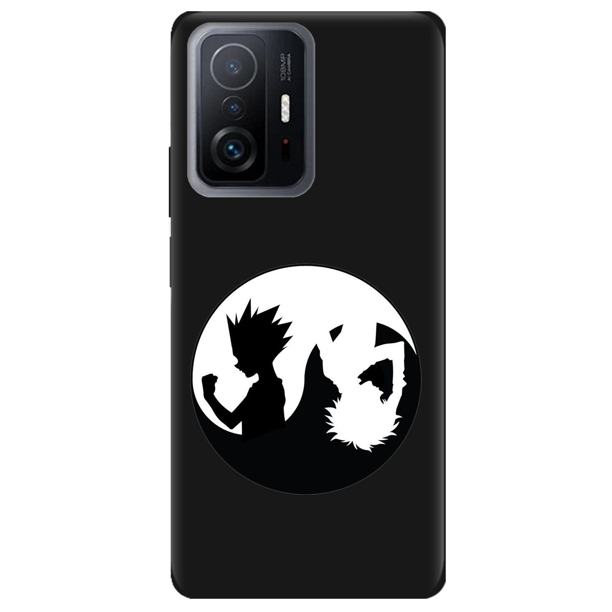 Чехол для Xiaomi 11T черный матовый soft touch Ying Yang Hunter x Hunter - фото 1 - Чехлы для телефонов