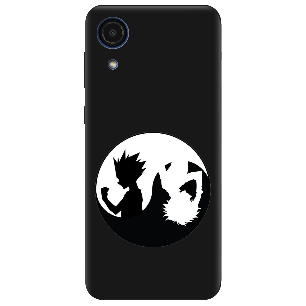 Чехол для Samsung Galaxy А03 Core черный матовый soft touch Ying Yang Hunter x Hunter - фото 1 - Чехлы для телефонов