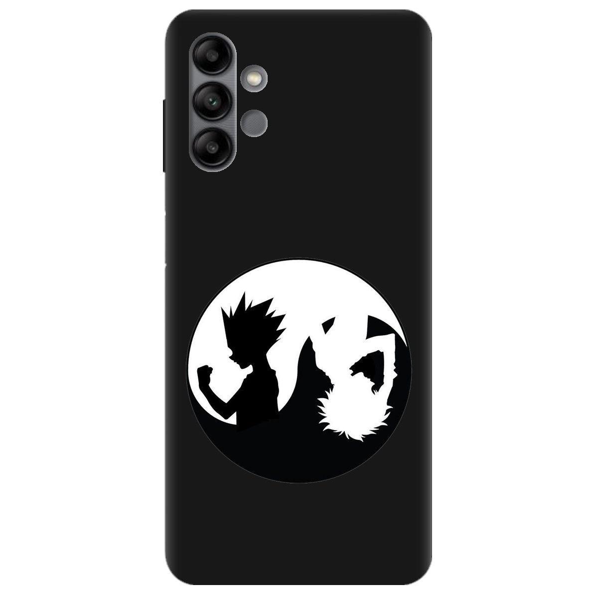 Чехол для Samsung Galaxy A04s черный матовый soft touch Ying Yang Hunter x Hunter - фото 1 - Чехлы для телефонов