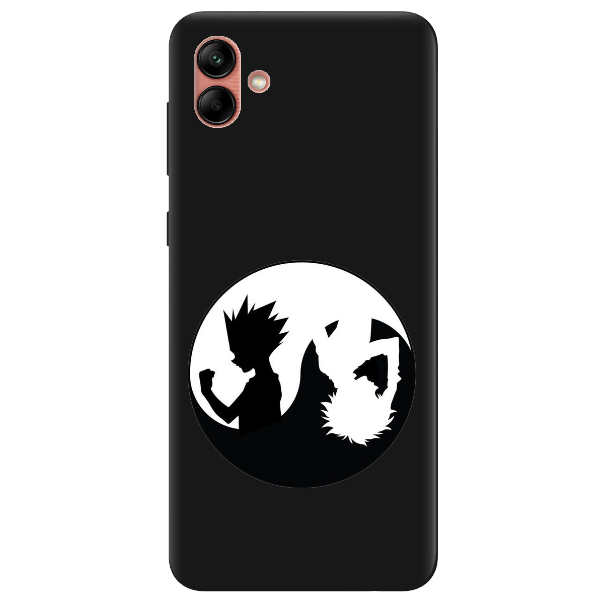 Чехол для Samsung Galaxy A04 черный матовый soft touch Ying Yang Hunter x Hunter - фото 1 - Чехлы для телефонов