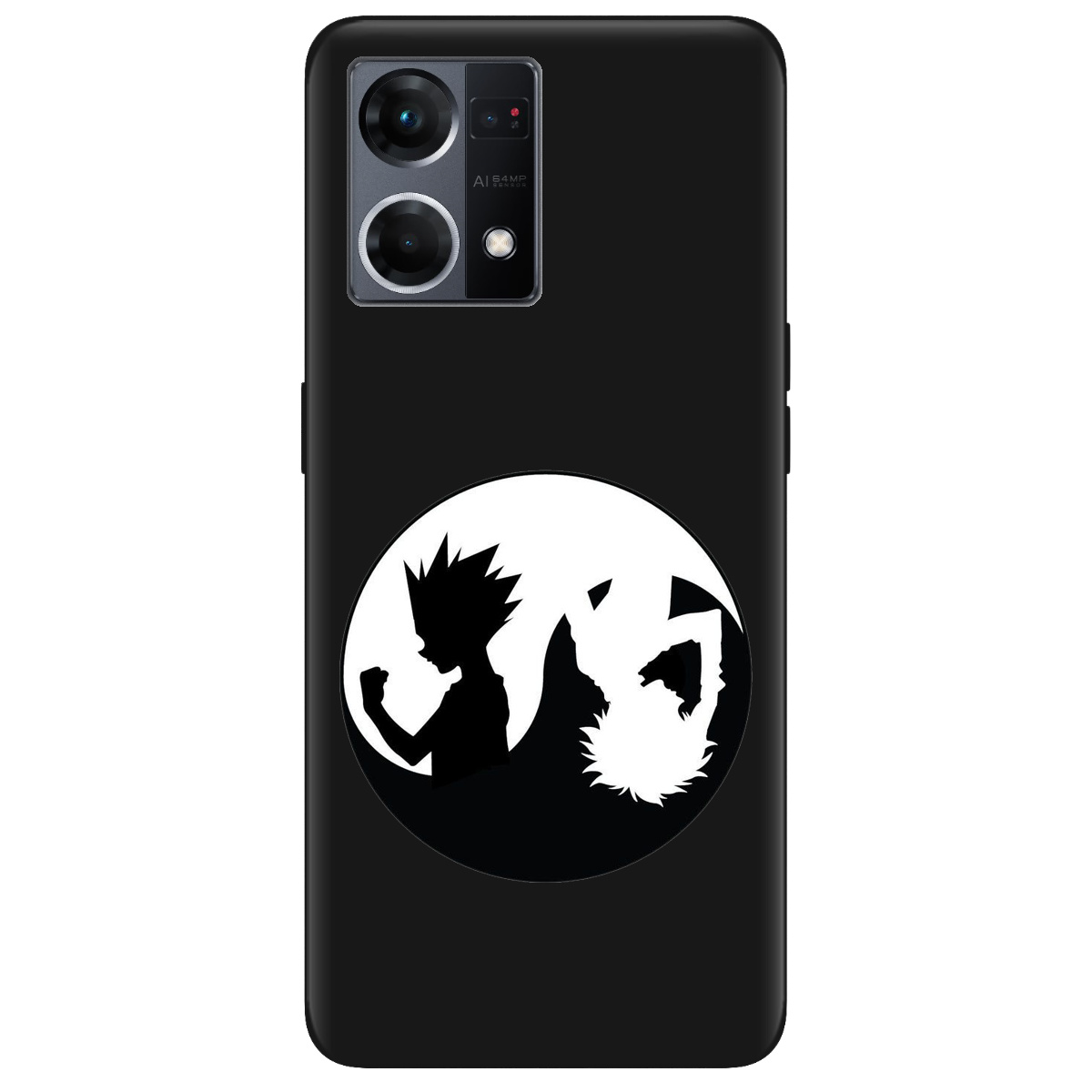 Чехол для Oppo Reno  7 4G черный матовый soft touch Ying Yang Hunter x Hunter - фото 1 Чехол для Oppo Reno  7 4G черный матовый soft touch Ying Yang Hunter x Hunter - фото 1 - Чехлы для телефонов