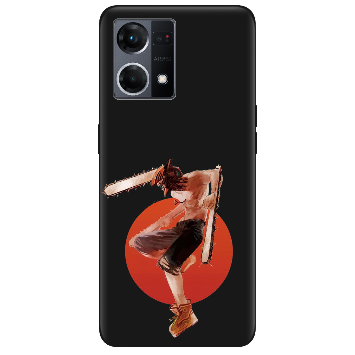 Чехол для Oppo Reno  7 4G черный матовый soft touch Денджі - фото 1 - Чехлы для телефонов