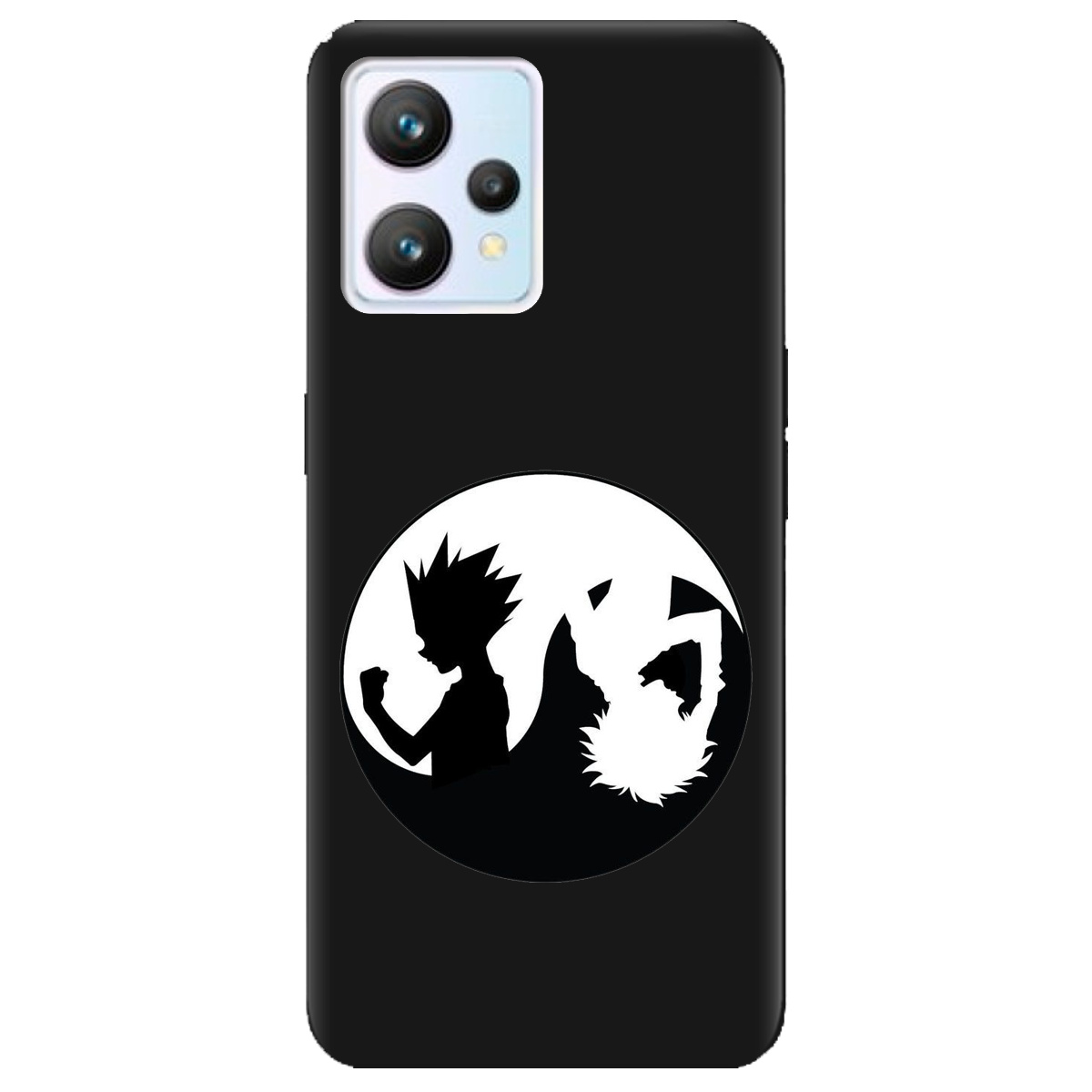 Чохол для Realme 9 чорний матовий soft touch Ying Yang Hunter x Hunter - фото 1 - Чохли для телефонів