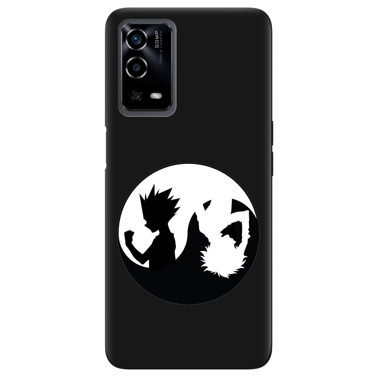 Чехол для Oppo A55 черный матовый soft touch Ying Yang Hunter x Hunter - фото 1 - Чехлы для телефонов