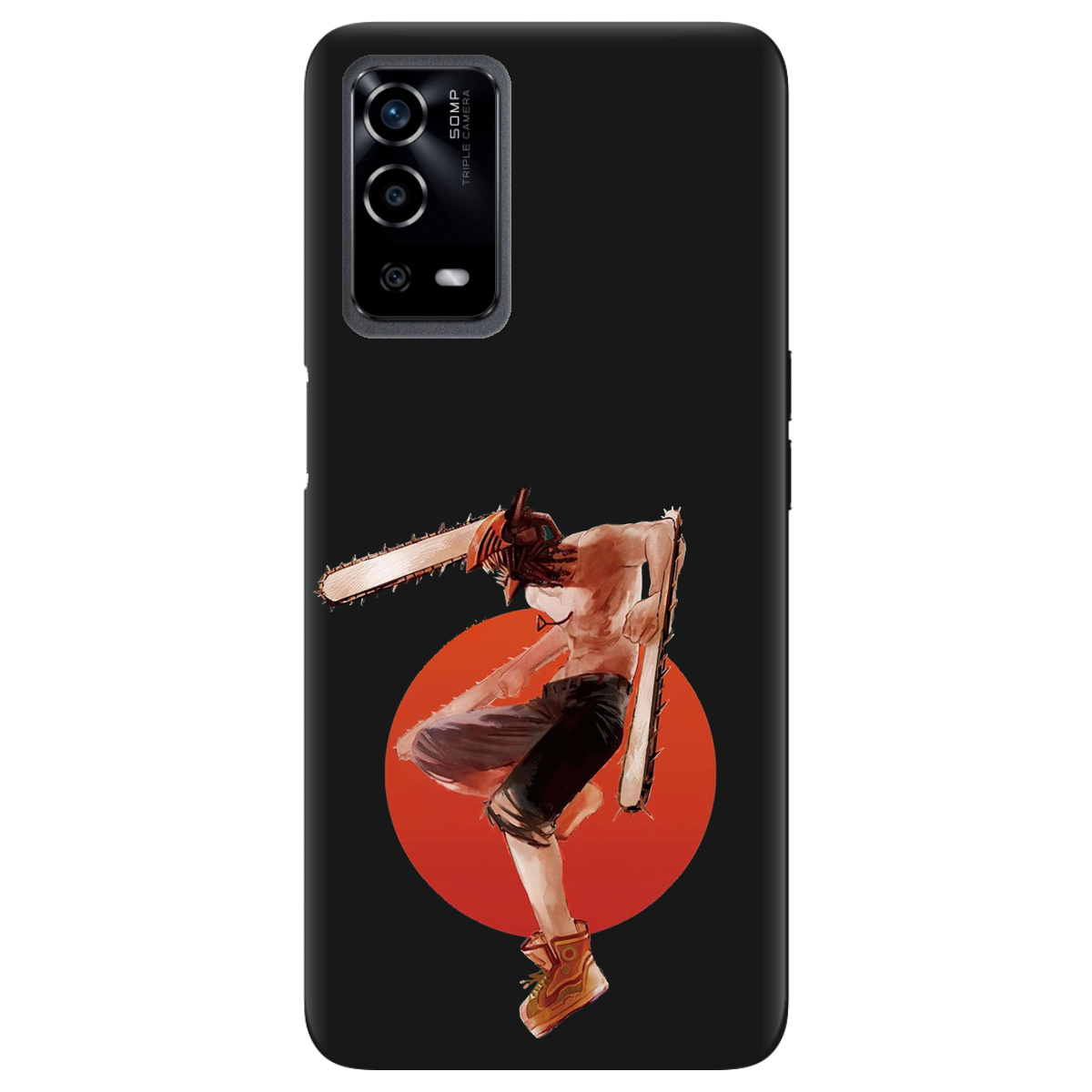 Чохол для Oppo A55 чорний матовий soft touch Денджі - фото 1 - Чохли для телефонів