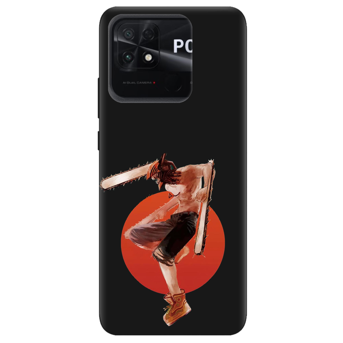 Чохол для Xiaomi Poco C40 чорний матовий soft touch Денджі - фото 1 - Чохли для телефонів