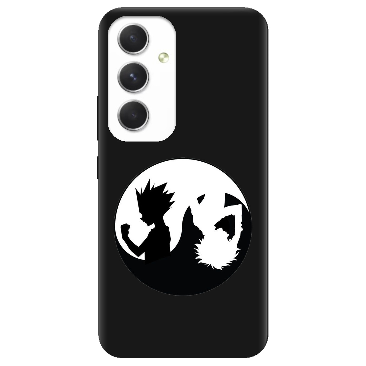 Чехол для Samsung Galaxy A54 черный матовый soft touch Ying Yang Hunter x Hunter - фото 1 - Чехлы для телефонов