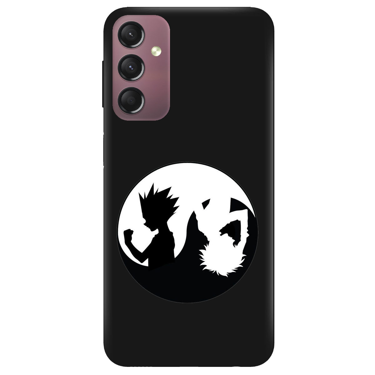 Чехол для Samsung Galaxy A05s черный матовый soft touch Ying Yang Hunter x Hunter - фото 1 - Чехлы для телефонов