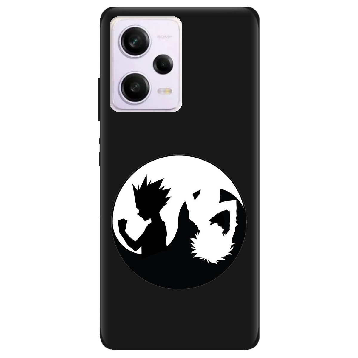 Чехол для Xiaomi Redmi Note 12 Pro 5G черный матовый soft touch Ying Yang Hunter x Hunter - фото 1 - Чехлы для телефонов