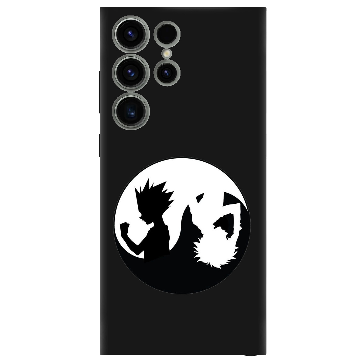 Чехол для Samsung Galaxy S23 Ultra черный матовый soft touch Ying Yang Hunter x Hunter - фото 1 - Чехлы для телефонов